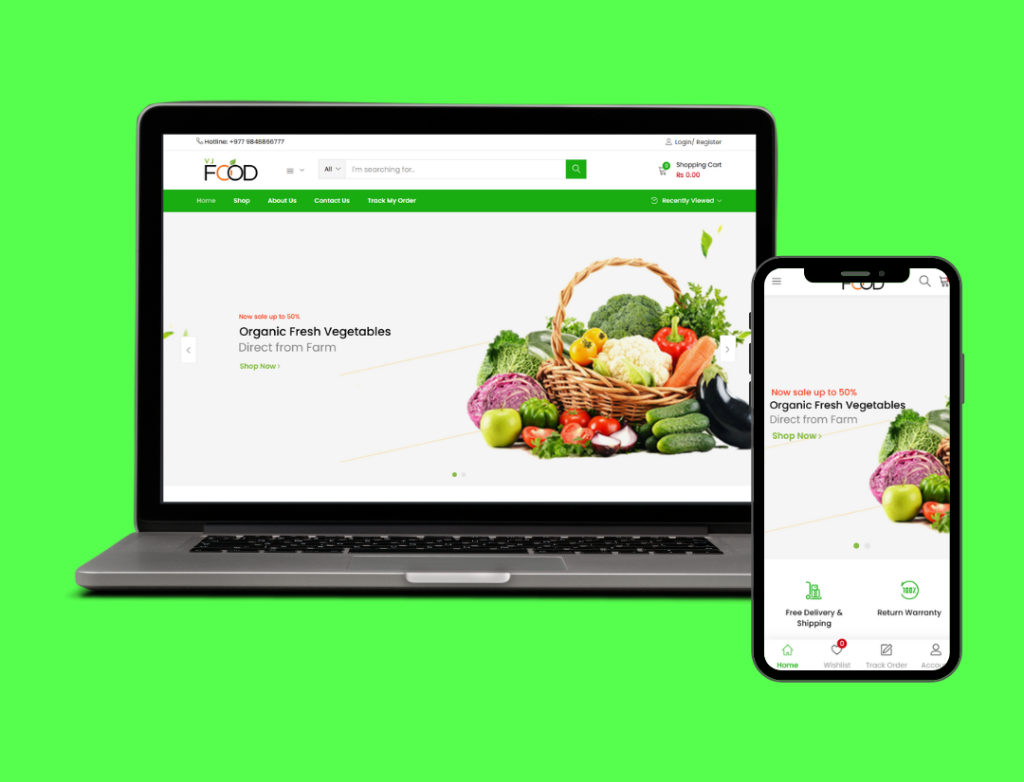 VJ Food E-Commerce Portal